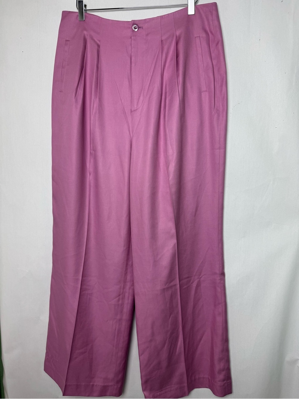J. Peterman 100% Silk Neutral Wide Leg High Rise Pink Trousers